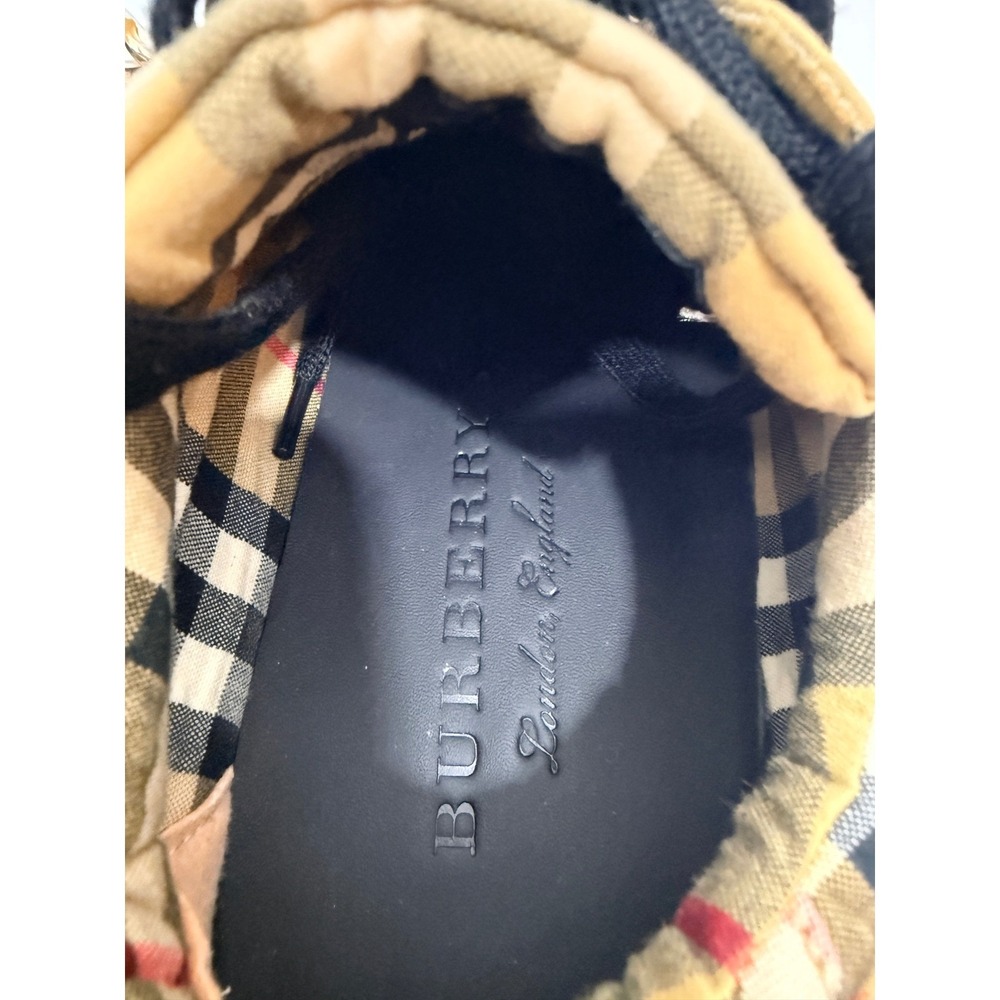 Burberry Ramsey Sneakers Womens 38 Beige Vintage Check Leather Platform - Picture 9 of 14